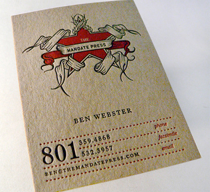 Business Postcards on 10 Beautiful Letterpress Business Cards   Inspiration