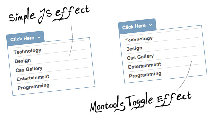Two CSS vertical menu with show/hide effects