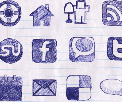 Free Hand Drawn Doodle Icon Set for Bloggers