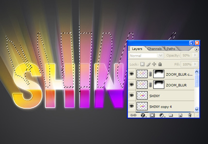 Step9 Thiết Kế Chữ SHINY Retro Mới trong Photoshop