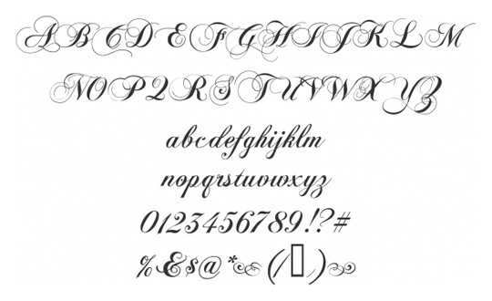Beautiful Script Alphabet