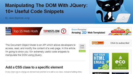 Manipulating the DOM through jQuery