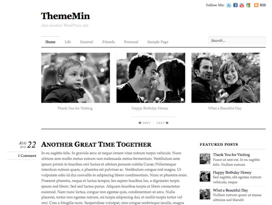 minimal wordpress