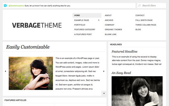 minimal wordpress