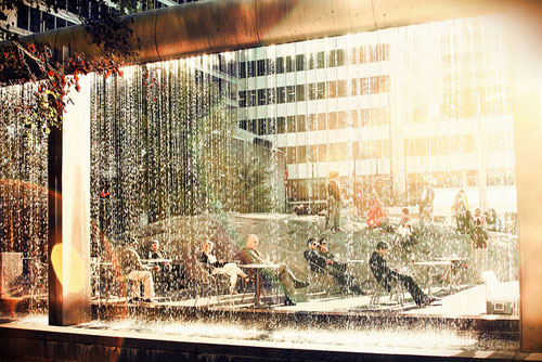 yorkville waterfall (redscale)