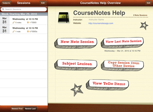 coursenotes app