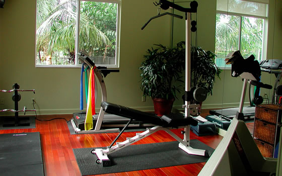 home studio with gym equipment