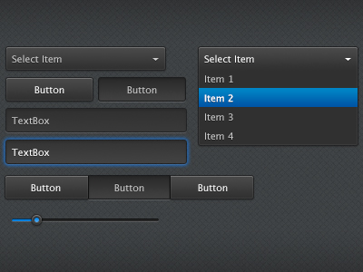 dark gray photoshop user interface psd