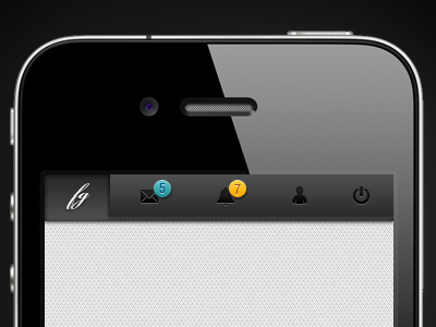 iPhone mobile app navigation bar psd