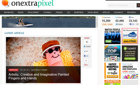 Onextra Pixel web design magazine