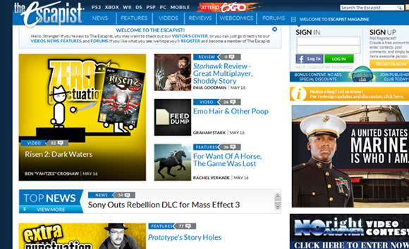The Escapist video gaming magazine