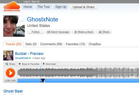 SoundCloud user profiles web design