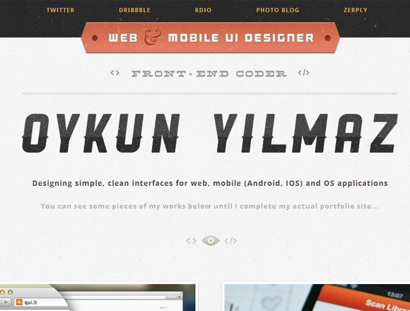 Oykun Yilmaz website design portfolio