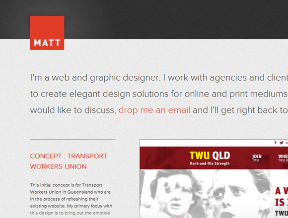 Matthew Symonds website portfolio design