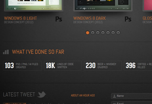 Danny Knaack icons portfolio website design