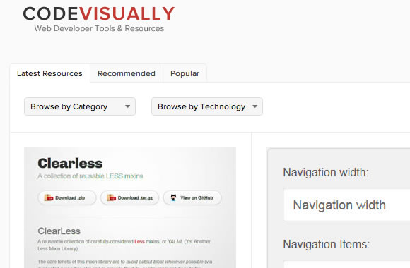Online webapp tools CodeVisually layout