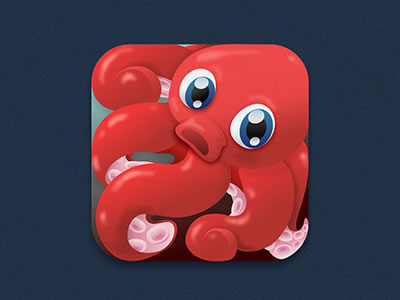 iPhone game mobile app octopus vector