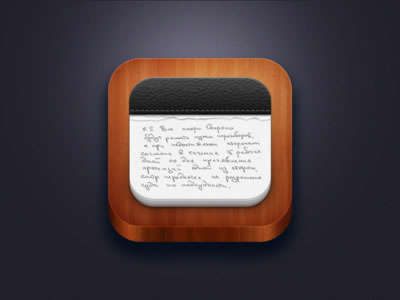 leather wood iPhone iPad app icon design