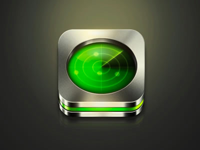 green radar iphone app icon design