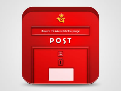 red mailing post box mailbox app icon