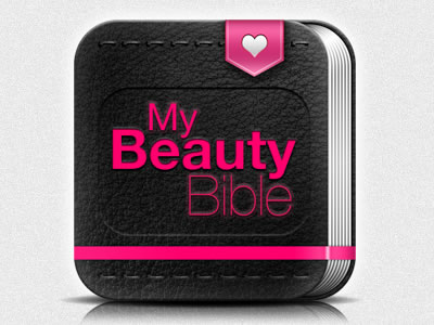 beauty bible website design icon leather texture