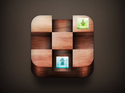 chessboard iPhone iPad app icon wooden