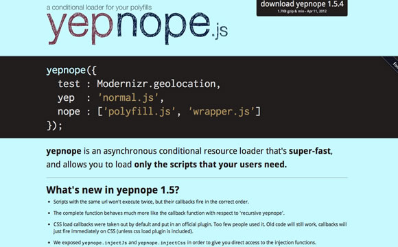 Modernizr & YepNope Tips