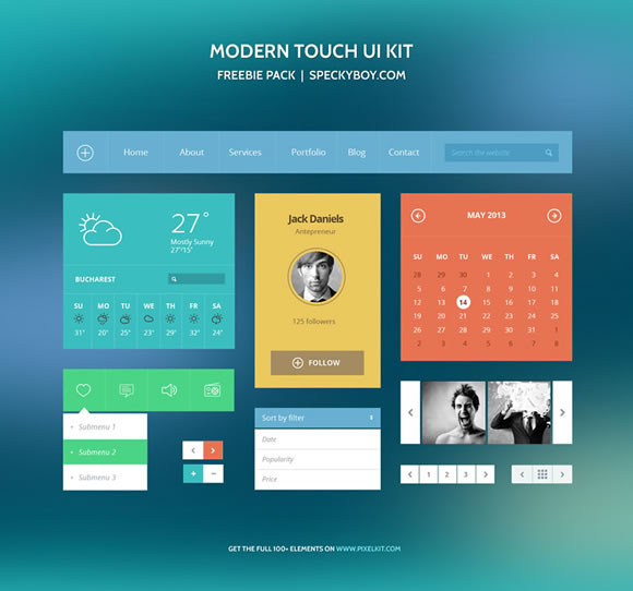 10 Free Flat UI Kits