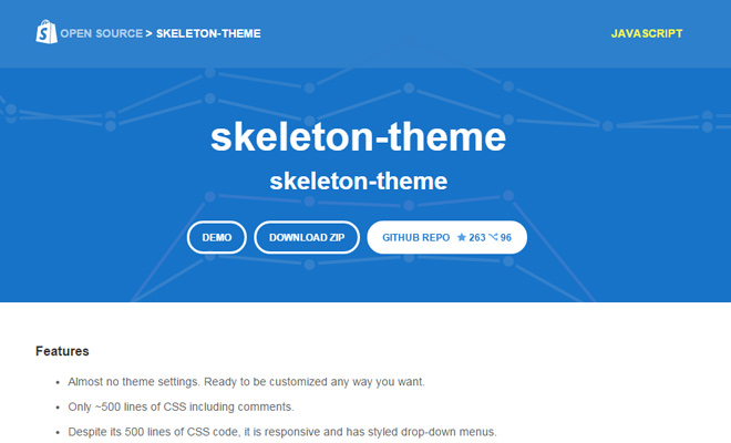 skeleton theme shopify open source