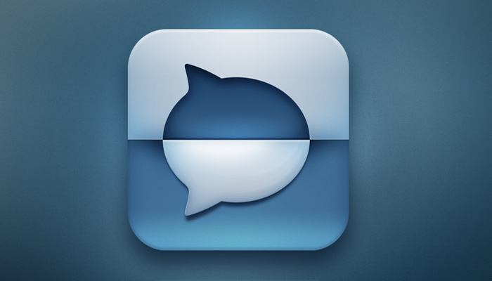 rocket messenger blue app icon design