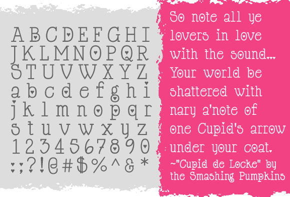字体大宝库：20款免费的情人节字体
