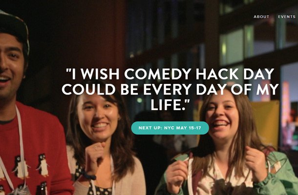 comedy hack day event website