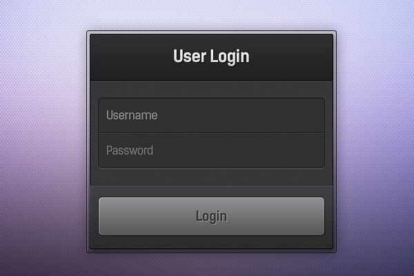 dark gradient login form psd