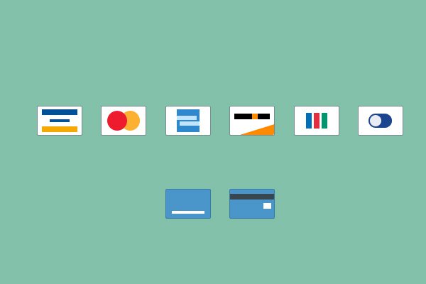 simple basic credit card shapes icons