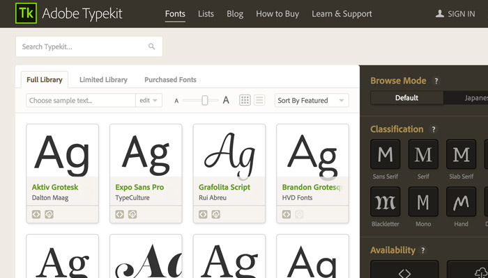 typekit fonts foundry