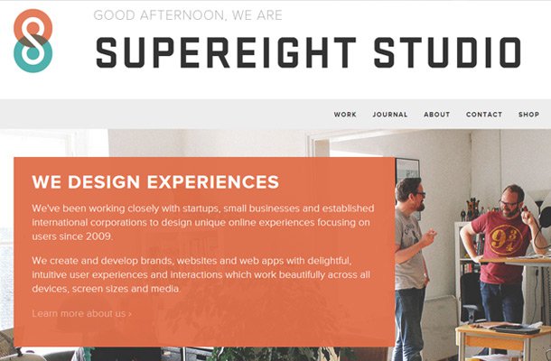 supereight studio uk website layout
