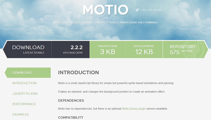 motio plugin homepage design