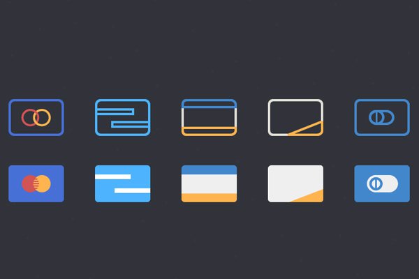 line icons filled credit cards freebie