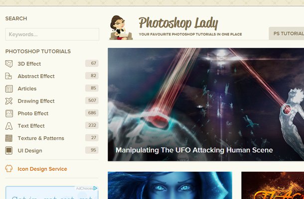 photoshop lady website search form ui