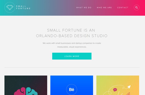 small fortune website homepage layout