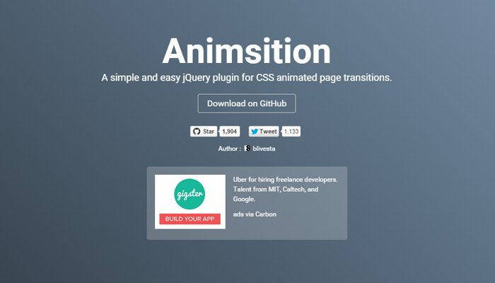 animsition js plugin library open source