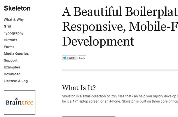 skeleton boilerplate css library framework