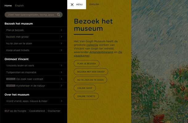 van gogh museum website search interface