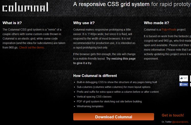 columnal css library columns free open source