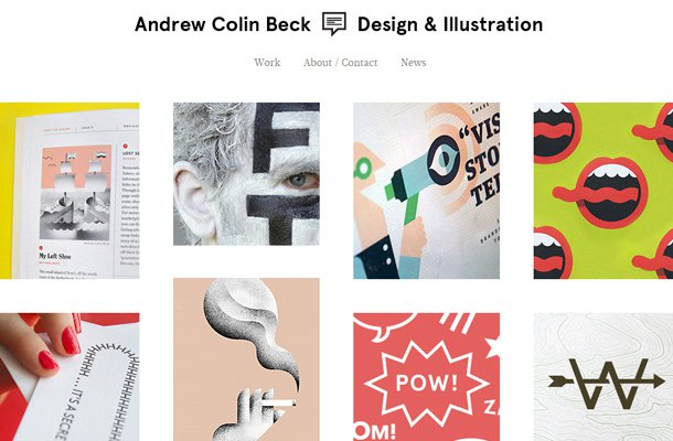 andrew colin beck website layout