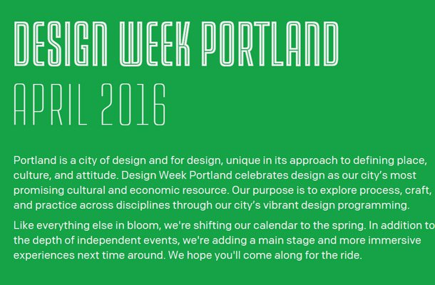 design week portland website layout
