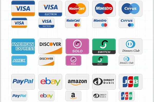 credit cards digital payment methods icons