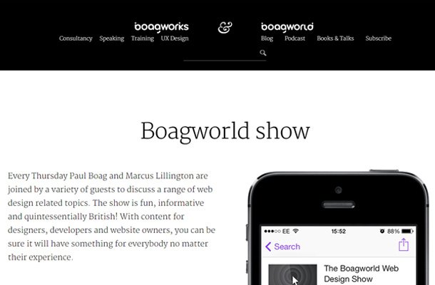 boagworld podcast website audio homepage