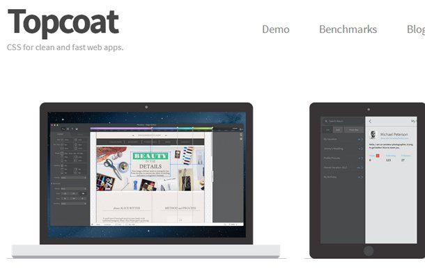 topcoat css framework clean webapps open source