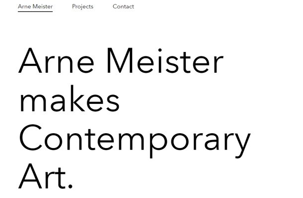 arne meister website design minimalism